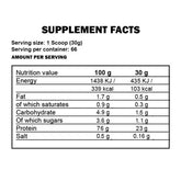 Nutrition Facts of Kevin Levrone Gold Casein Protein 2kg